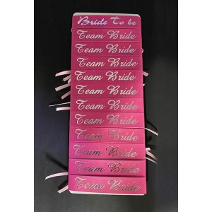 Bride To Be Bileklik - Team Bride Bileklik - Pembe Üzeri Metalize..