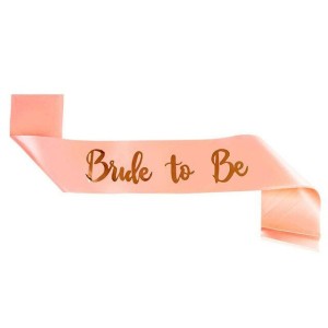 Bride To Be Saten Kuşak Pembe Üzeri Metalize Altın Yazılı 160X9.5..
