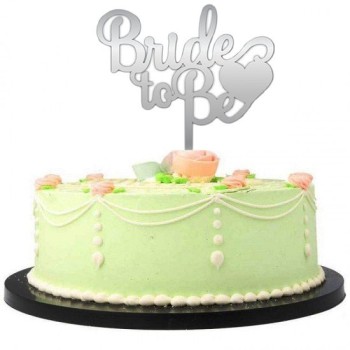Bride To Be Yazılı Bekarlığa Veda Partisi Pleksi Pasta Süsü Gümüş..