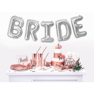 Bride Yazılı Bekarlığa Veda Partisi Folyo Balonu Gümüş Renk 100 C..