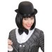 Charlie Chaplin Stil Yetişkin Şapkası - Siyah Melon Parti Şapkası