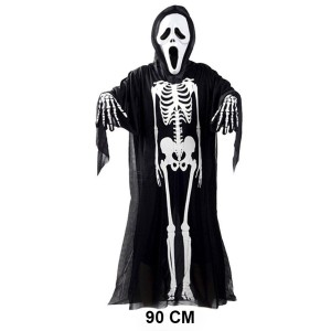 Çocuk Boy İskelet Kostüm-Fosforlu İskelet Eldiven-İskelet Maske S..