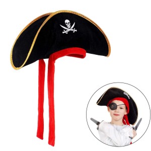 Çocuk Boy Kadife Jack Sparrow Denizci Kaptan Jack Korsan Şapkası ..