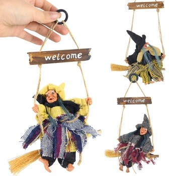 El İşlemeli Dekoratif Welcome Yazılı Cadı Kapı Süsü 19X18X5 Cm 1 ..