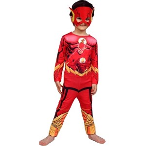 Flash Kostümü Çocuk - Flash Kostüm Ve Maske Full Set