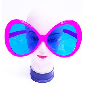 Fuşya Renk Pembe Renk Renk Mega Boy Oval Yuvarlak Parti Gözlüğü