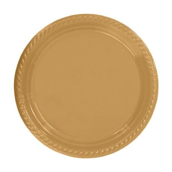 Gold Plastik Tabak 22 Cm 25Li
