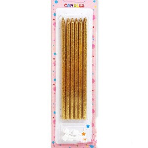 Gold Simli Pasta Mumu 6 Adet 16 Cm