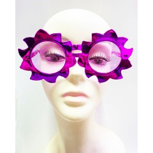 Güneş Model Metalize Parlak Parti Gözlüğü Pembe Renk 14X7 Cm