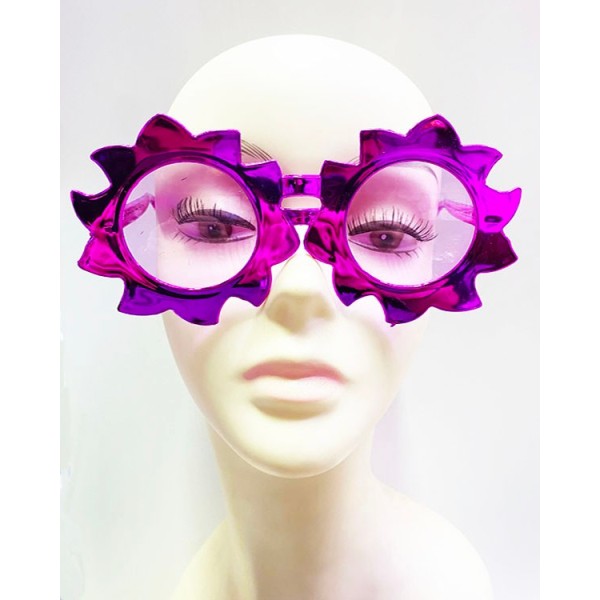 Güneş Model Metalize Parlak Parti Gözlüğü Pembe Renk 14X7 Cm