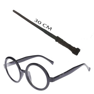 Harry Potter Asası 30 Cm Ve Siyah Çerçeveli Harry Potter Gözlüğü ..