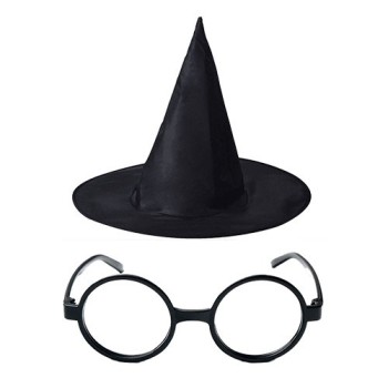 Harry Potter Büyücü Şapkası Ve Harry Potter Büyücü Gözlüğü Siyah ..
