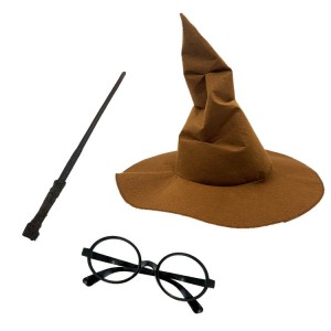 Harry Potter Şapkası + Harry Potter Asası + Harry Potter Gözlüğü ..