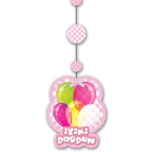 İyiki Doğdun Yazılı Asmalı İp Süs Pembe Renk 3 Lü Set 12X45 Cm
