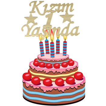 Kızım 1 Yaşında İlk Yaş Doğum Günü Partisi Pleksi Pasta Süsü Altı..