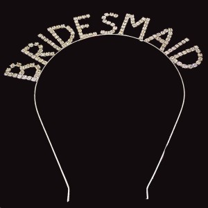 Kristal Taşlı Gümüş Renk Bridesmaid Nedime Tacı 16X17 Cm