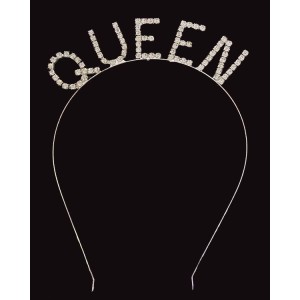 Kristal Taşlı Gümüş Renk Queen Tacı Kraliçe Tacı 12X17 Cm