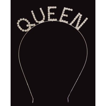 Kristal Taşlı Gümüş Renk Queen Tacı Kraliçe Tacı 12X17 Cm
