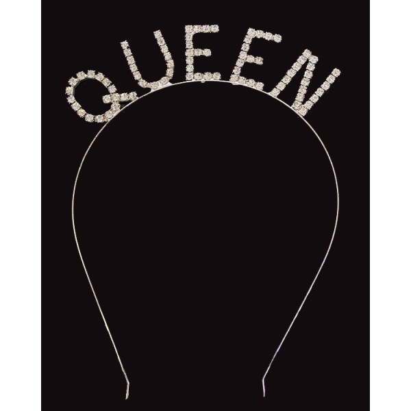 Kristal Taşlı Gümüş Renk Queen Tacı Kraliçe Tacı 12X17 Cm