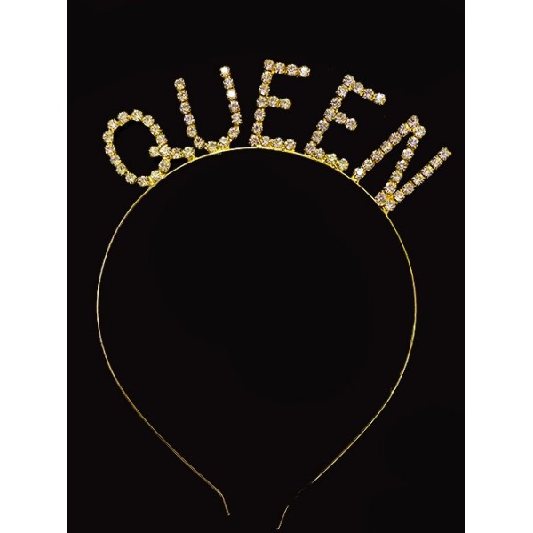 Kristal Taşlı Queen Tacı Kraliçe Tacı Altın Gold Renk 12X17 Cm