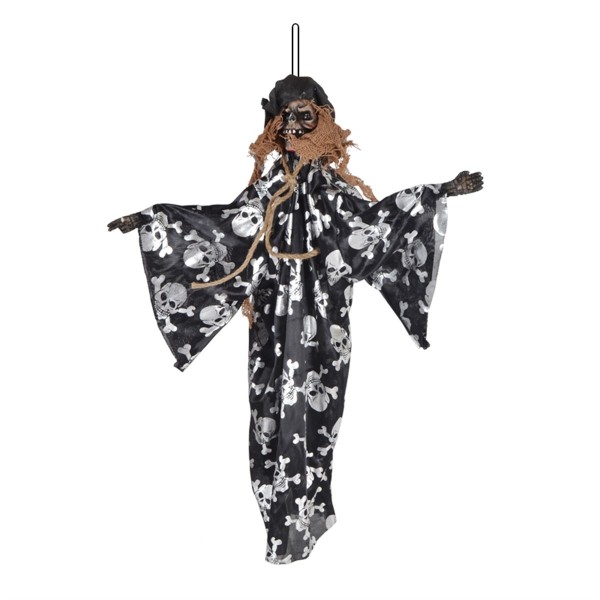 Kuru Kafa Kostümlü Halloween Sensörlü Hareketli Titreşimli İskelet 45 Cm