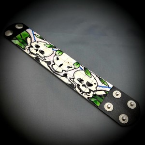 Kuru Kafa Zımbalı Gothic Bileklik Piramit Spike Punk Bilekliği Mo..