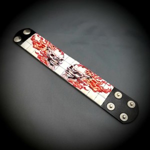Kuru Kafa Zımbalı Gothic Bileklik Piramit Spike Punk Bilekliği Mo..