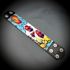 Kuru Kafa Zımbalı Gothic Bileklik Piramit Spike Punk Bilekliği Mo..