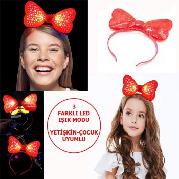Led Işıklı & Pilli 3 Farklı Modda Yanan Yıldızlı Fiyonk Parti..