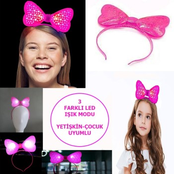 Led Işıklı & Pilli 3 Farklı Modda Yanan Yıldızlı Fiyonk Parti..