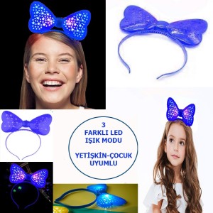 Led Işıklı & Pilli 3 Farklı Modda Yanan Yıldızlı Fiyonk Parti..