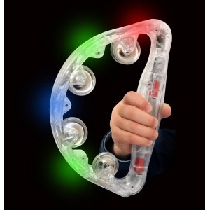 Led Işıklı Pilli Rengarenk Yanıp Sönen Lüks Eğlence Tefi Beyaz Re..