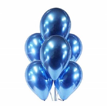 Mavi Renk Krom Balon 5 Adet