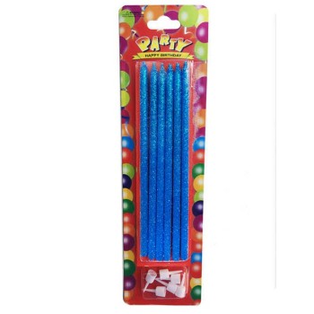 Mavi Simli Pasta Mumu 6 Adet 16 Cm