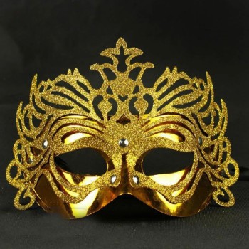 Metalik Altın Gold Renk Masquerade Kelebek Simli Parti Maskesi 23..