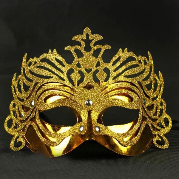Metalik Altın Gold Renk Masquerade Kelebek Simli Parti Maskesi 23X14 Cm