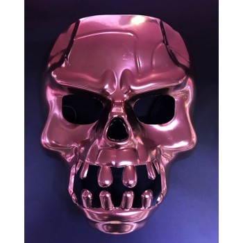 Metalize Rose Gold Varaklı Boyama Kuru Kafa Dişli Kafatası Maskes..