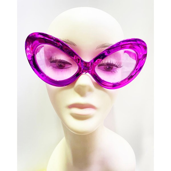 Metalize Yeşilçam 80 Li 90 Lı Yıllar Parti Gözlüğü Pembe Renk 15X7 Cm