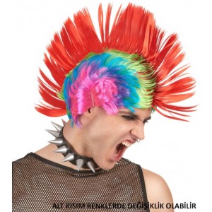 Mohican Mohawk Punk 70 Li Yıllar 80 Li Yıllar Peruğu Rainbow Peru..