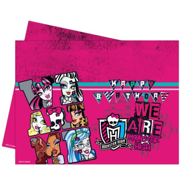 Monster High Temalı Plastik Masa Örtüsü 120X180 Cm