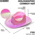 Neon Hologramlı Kovboy Model Parti Şapkası Pembe Yetişkin 39X36X14 Cm