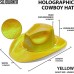 Neon Hologramlı Kovboy Model Parti Şapkası Sarı Yetişkin 39X36X14 Cm