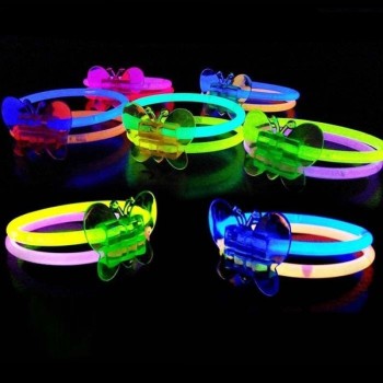 Neonlu Glow Kelebekli Bileklik Karışık Renk 1 Adet