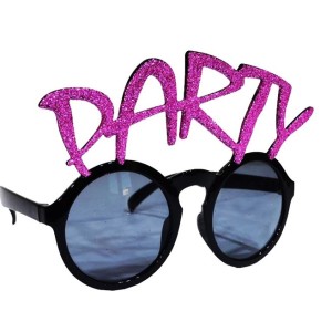 Party Yazılı Fuşya Renk Parti Gözlüğü 15X7 Cm
