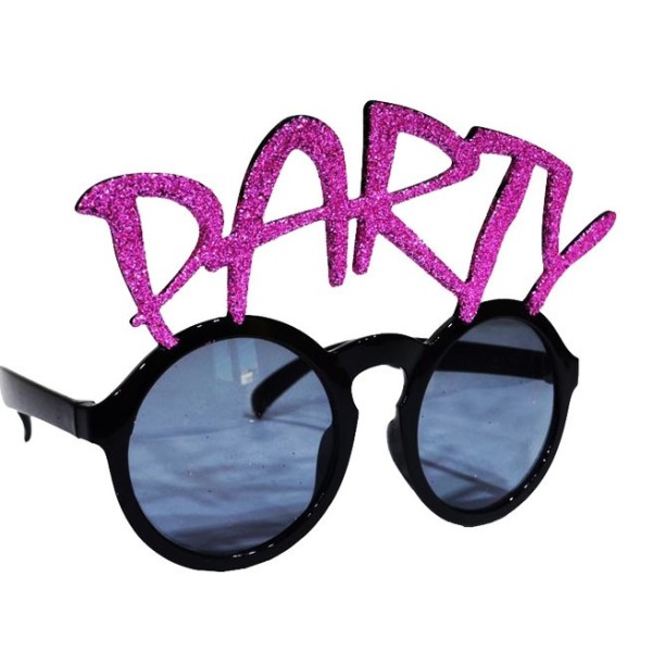 Party Yazılı Fuşya Renk Parti Gözlüğü 15X7 Cm