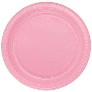 Pembe Plastik Tabak 22 Cm 25Li