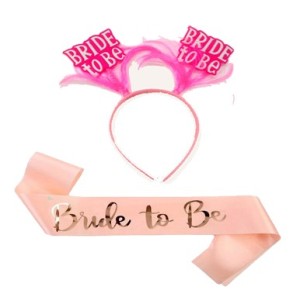 Pembe Renk Bride To Be İthal Kuşak - Pembe Renk Bride To Be Taç