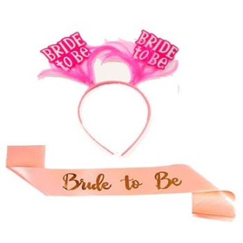 Pembe Renk Bride To Be Kuşak - Pembe Renk Bride To Be Taç