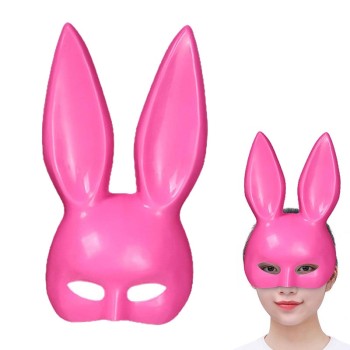 Pembe Renk Ekstra Lüks Uzun Tavşan Maskesi 35X16 Cm