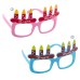 Pembe Renk Happy Birthday Yazılı Mum Görselli Doğum Günü Parti Gözlüğü